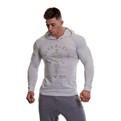 Gold's Gym Long Sleeve Hooded Top Vintage White Marl