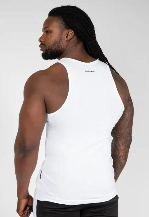 Gorilla Wear Adams Stretch Tank Top White - Tank Top at MySupplementShop by Gorilla Wear