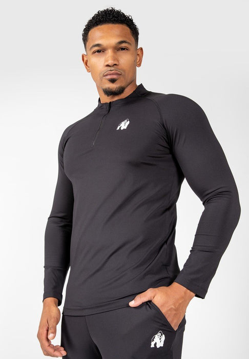 Gorilla Wear Hamilton Hybrid Long Sleeve - Black - Long Sleeve at MySupplementShop by Gorilla Wear