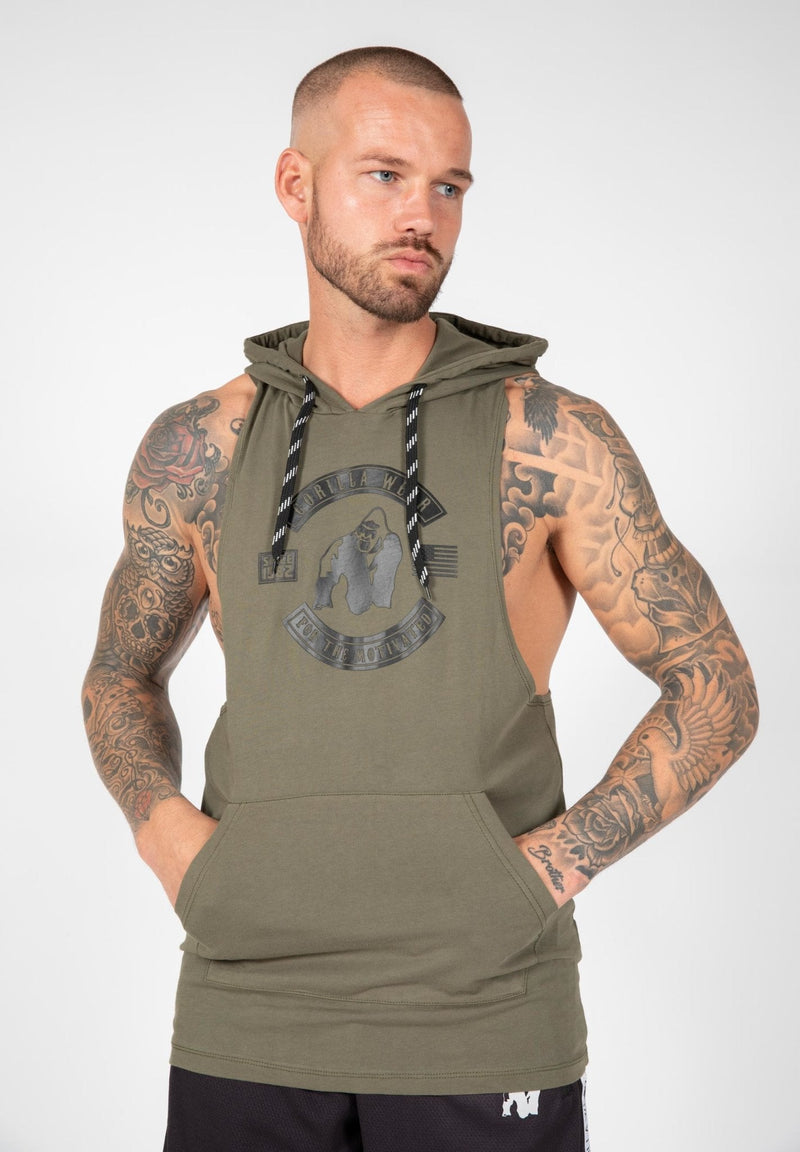 Gorilla Wear Lawrence Hooded Tank Top - Army Green