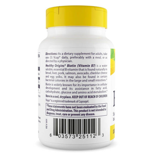 Healthy Origins Biotin 10,000mcg 60 Veggie Capsules - Energy & Vitality at MySupplementShop by Healthy Origins