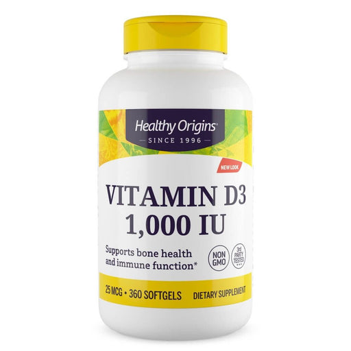 Healthy Origins Vitamin D3 1,000iu 360 Softgels | Premium Supplements at MYSUPPLEMENTSHOP