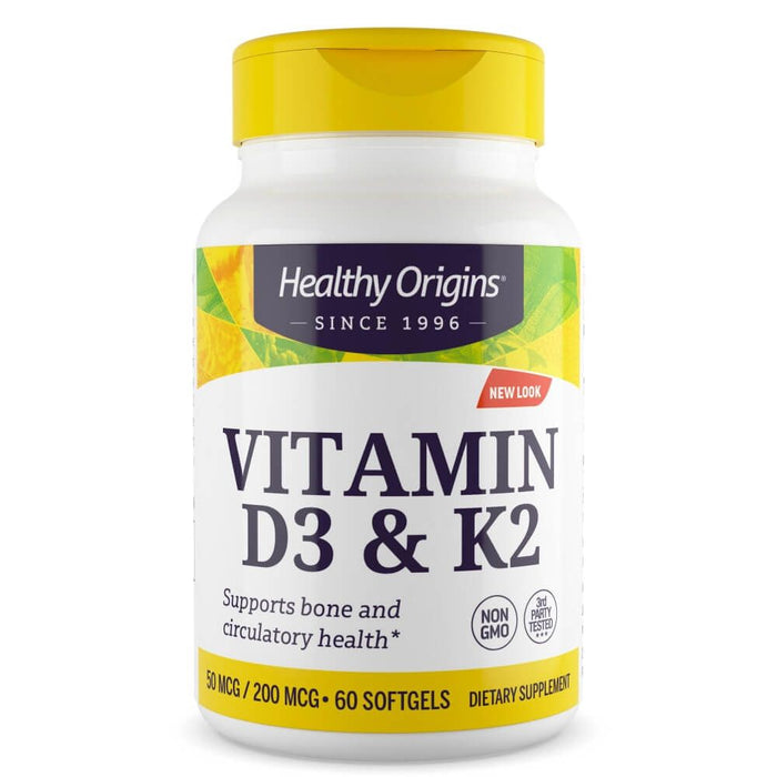 Healthy Origins Vitamin D3 & K2 50mcg/200mcg 60 Softgels - Immune Support at MySupplementShop by Healthy Origins