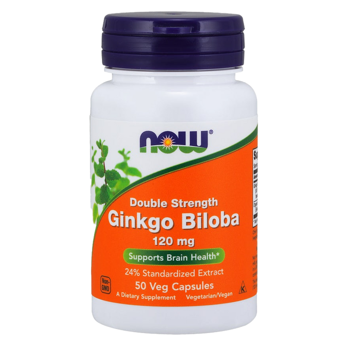 NOW Foods Ginkgo Biloba Double Strength, 120mg - 50 vcaps