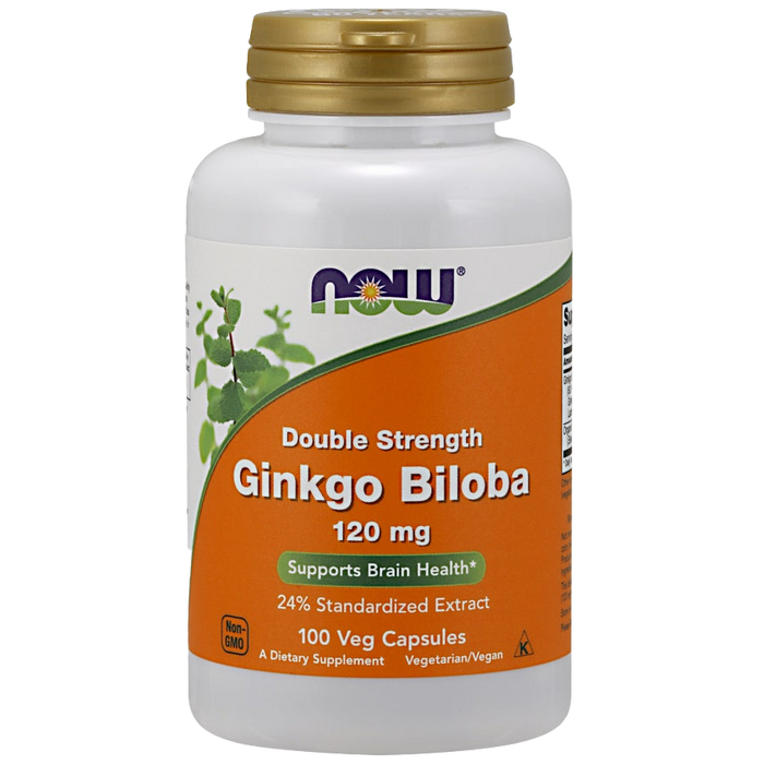 NOW Foods Ginkgo Biloba Double Strength, 120mg - 100 vcaps