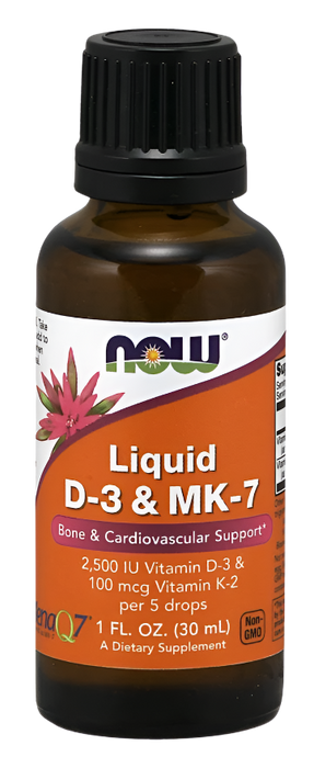 NOW Foods Liquid D-3 & MK-7 - 30 ml. - Vitamins & Minerals at MySupplementShop by NOW Foods