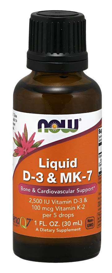 NOW Foods Liquid D-3 & MK-7 - 30 ml. - Vitamins & Minerals at MySupplementShop by NOW Foods