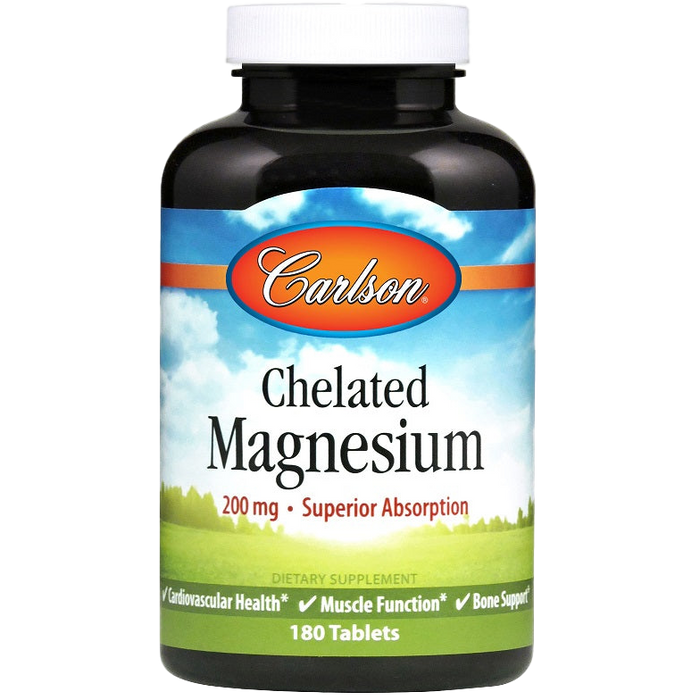 Carlson Labs Chelated Magnesium, 200mg - 180 tabs