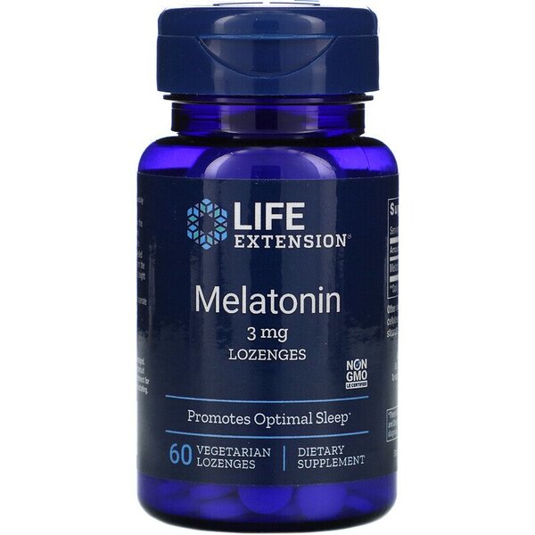 Life Extension Melatonin, 3mg 60 vegetarian lozenges - Sports Supplements at MySupplementShop by Life Extension