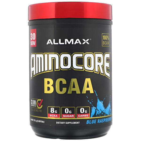 AllMax Nutrition Aminocore BCAA, Blaue Himbeere – 315 Gramm