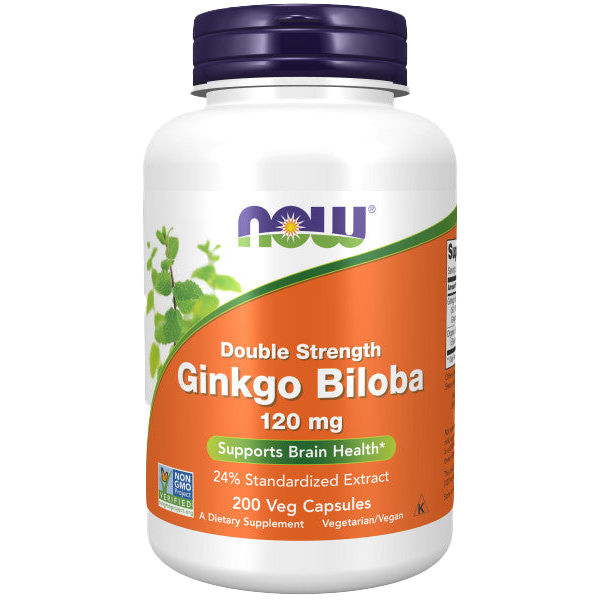 NOW Foods Ginkgo Biloba Double Strength, 120mg - 200 vcaps