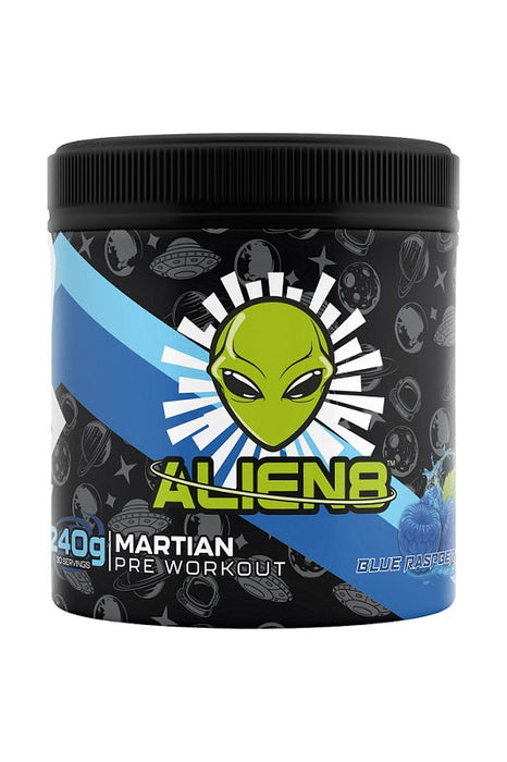 Alien8 Martian Pre-Workout, Blue Raspberry - 240 grams | High-Quality Pre & Post Workout | MySupplementShop.co.uk