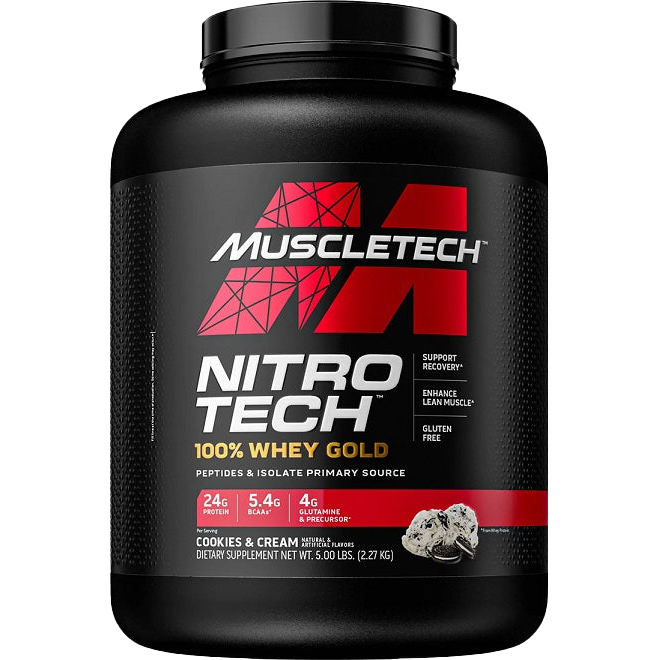 MuscleTech Nitro-Tech 100% Whey Gold, Cookies & Cream - 2270 grams (EAN 631656710489)