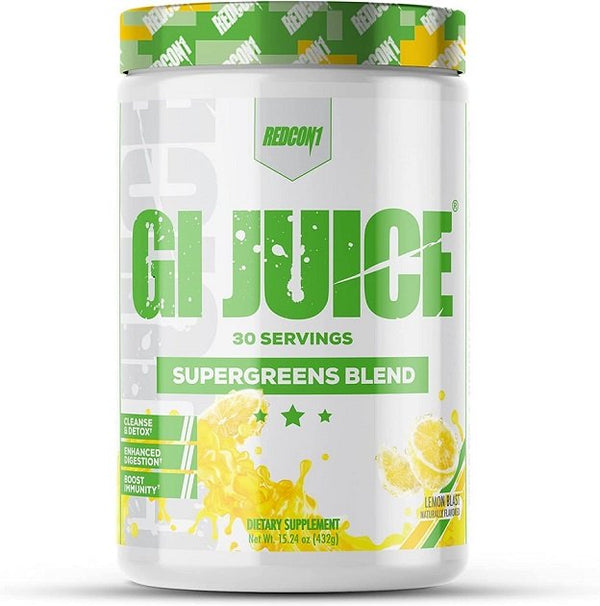 Redcon1 GI Juice Supergreens Blend Lemon Blast 432g at the cheapest price at MYSUPPLEMENTSHOP.co.uk