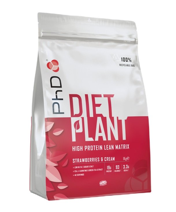 PhD Diet Plant, Strawberries & Cream 1000g - Protein at MySupplementShop by PhD