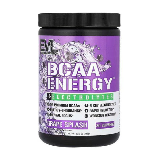 EVLution Nutrition BCAA Energy + Electrolytes, Grape Splash - 345g - Sports Supplements at MySupplementShop by EVLution Nutrition