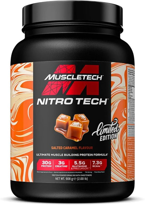 MuscleTech Nitro-Tech, Salted Caramel - 908g - Protein Supplement Powder at MySupplementShop by Muscletech