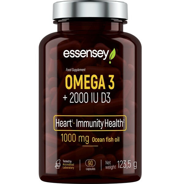 Essensey Omega 3 + 2000IU D3 - 90 caps - Omega-3 at MySupplementShop by ESSENSEY