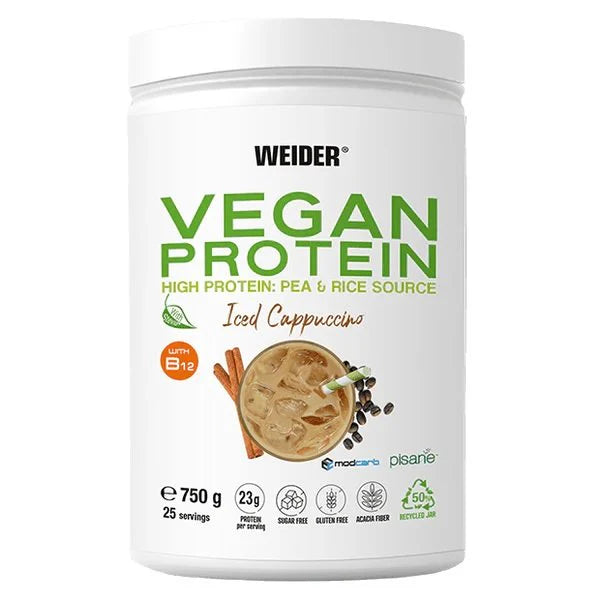 Weider Vegan Protein 750g - Iced Cappuccino - Pea Proteins at MySupplementShop by Weider