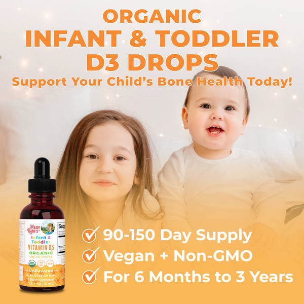 MaryRuth Organics Organic Infant & Toddler Vitamin D3 Liquid Drops - 15 ml.