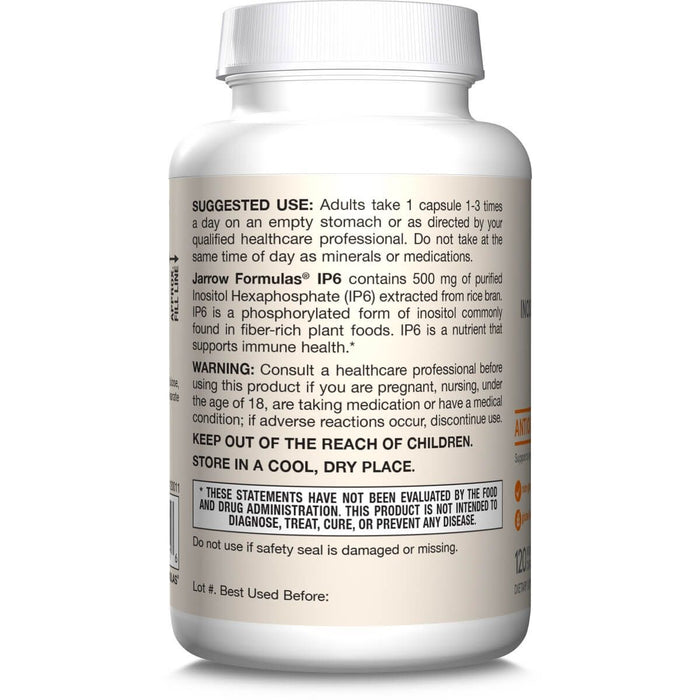 Jarrow Formulas IP6 Inositol Hexaphosphate 500 mg 120 Veggie Capsules | Premium Supplements at MYSUPPLEMENTSHOP