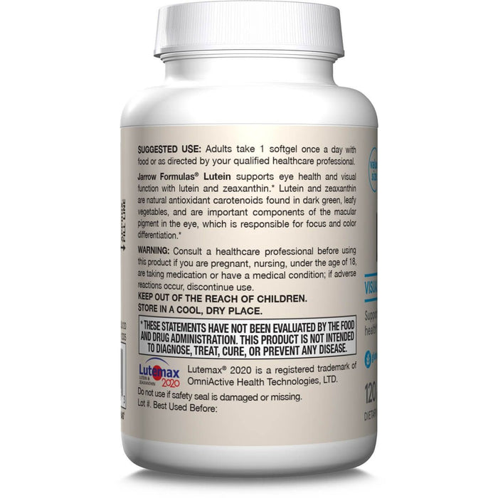 Jarrow Formulas Lutein 20mg &amp; Zeaxanthin 4mg 120 Softgels | Premium Supplements at MYSUPPLEMENTSHOP