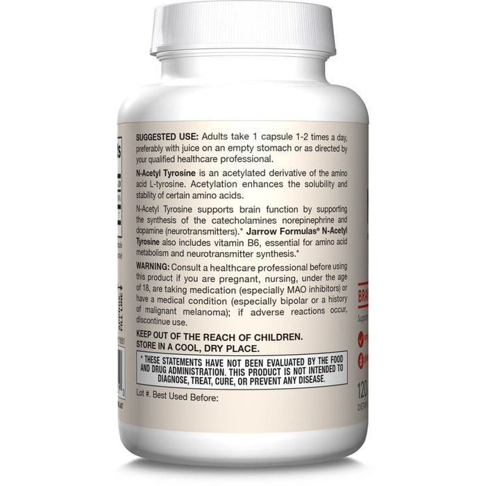 Jarrow Formulas N-Acetyl Tyrosine 350mg 120 Capsules | Premium Supplements at MYSUPPLEMENTSHOP