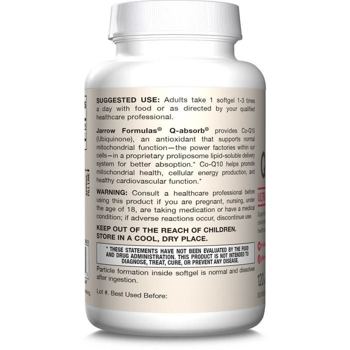 Jarrow Formulas Q-absorb CoQ10 100mg 120 Softgels | Premium Supplements at MYSUPPLEMENTSHOP