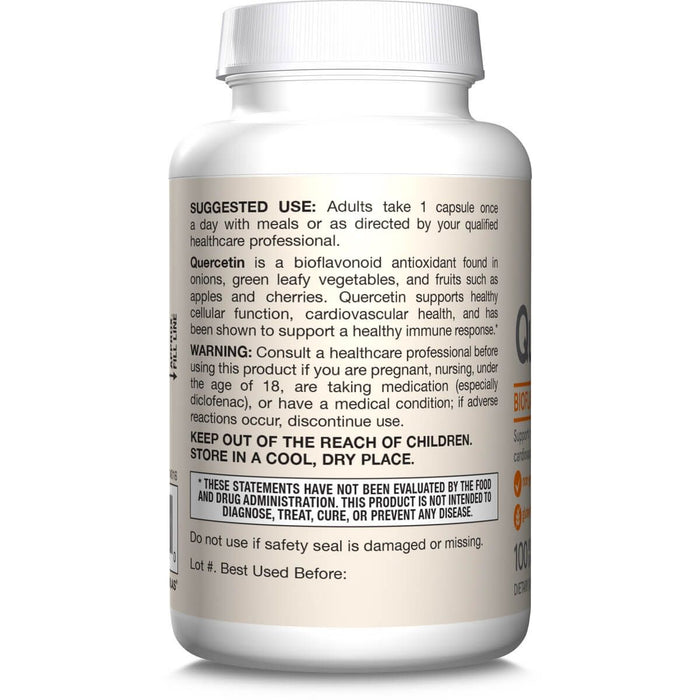 Jarrow Formulas Quercetin 500mg 100 Veggie Capsules | Premium Supplements at MYSUPPLEMENTSHOP