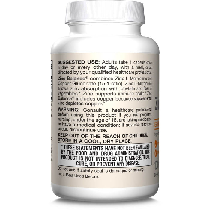 Jarrow Formulas Zinc Balance 100 Veggie Capsules | Premium Supplements at MYSUPPLEMENTSHOP