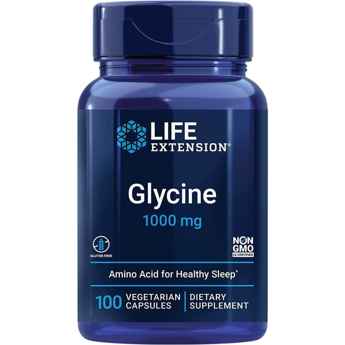 Life Extension Glycine 1000 mg 100 Vegetarian Capsules - Amino Acids and BCAAs at MySupplementShop by Life Extension