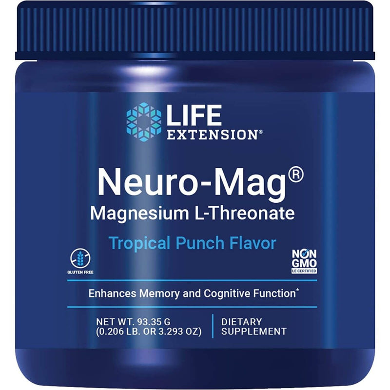 Life Extension Neuro-Mag Magnesium L-Threonate (Tropical Punch) 93.35 grams | Premium Supplements at MYSUPPLEMENTSHOP