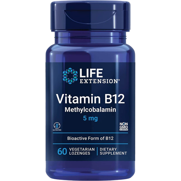 Life Extension Vitamin B12 Methylcobalamin 5 mg 60 Vegetarian Lozenges