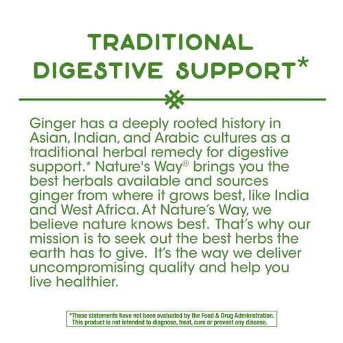 Nature's Way Ginger Root 1,100mg 180 Vegan Capsules - Digestive Health at MySupplementShop by Nature's Way