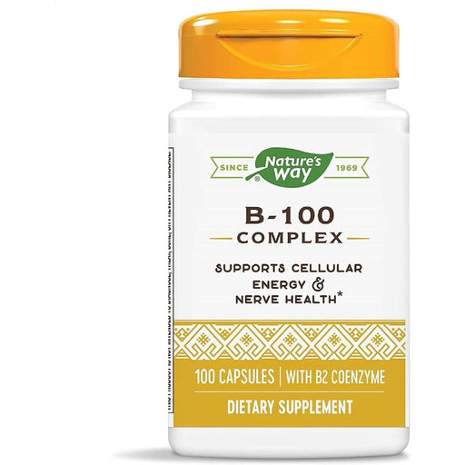 Nature's Way Vitamin B-100 Complex 100 Capsules | Premium Supplements at MYSUPPLEMENTSHOP