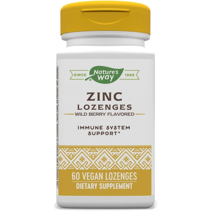 Nature's Way Zinc Lozenges (Wild Berry Flavoured) 60 Vegan Lozenges - Immune Support at MySupplementShop by Nature's Way