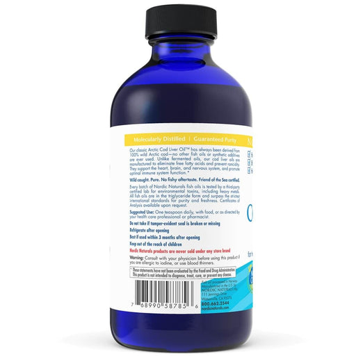 Nordic Naturals Arctic Cod Liver Oil 1060mg 8oz (Lemon) | Premium Supplements at MYSUPPLEMENTSHOP