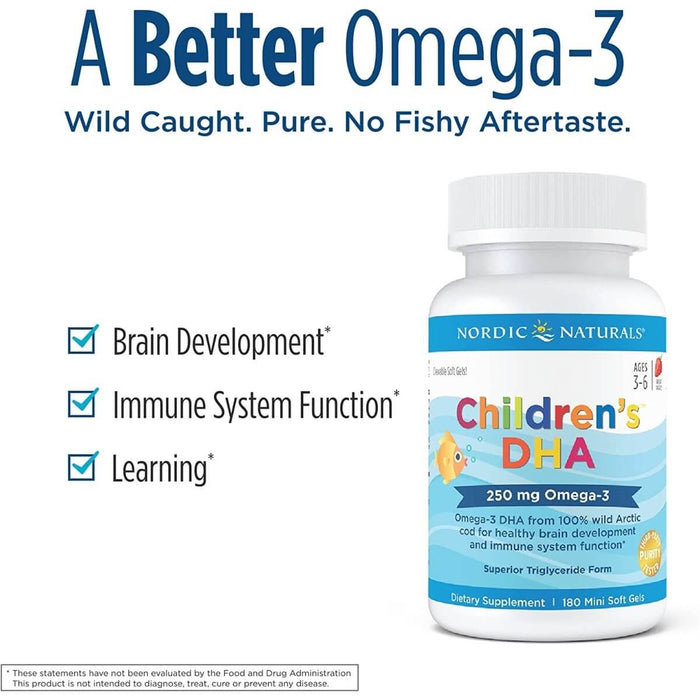 Nordic Naturals Children's DHA 250mg Omega-3 360 Mini Softgels (Strawberry) | Premium Supplements at MYSUPPLEMENTSHOP