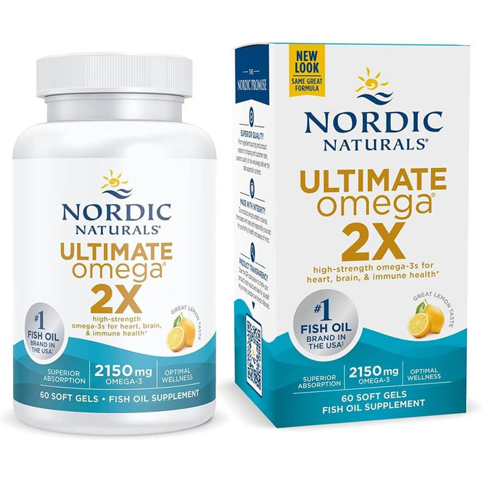 Nordic Naturals Ultimate Omega 2X 2150mg 60 Softgels (Lemon) - Health and Wellbeing at MySupplementShop by Nordic Naturals