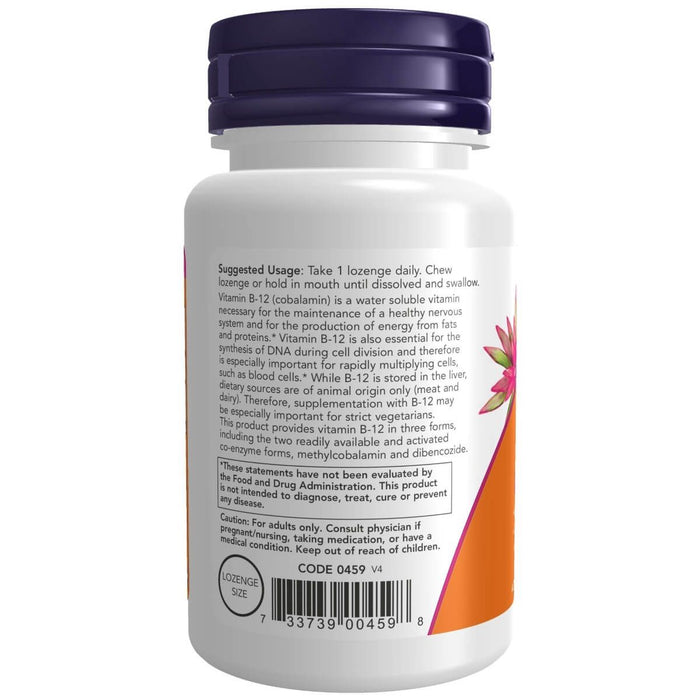 NOW Foods B-12 2,000 mcg 100 Lozenges | Premium Supplements at MYSUPPLEMENTSHOP