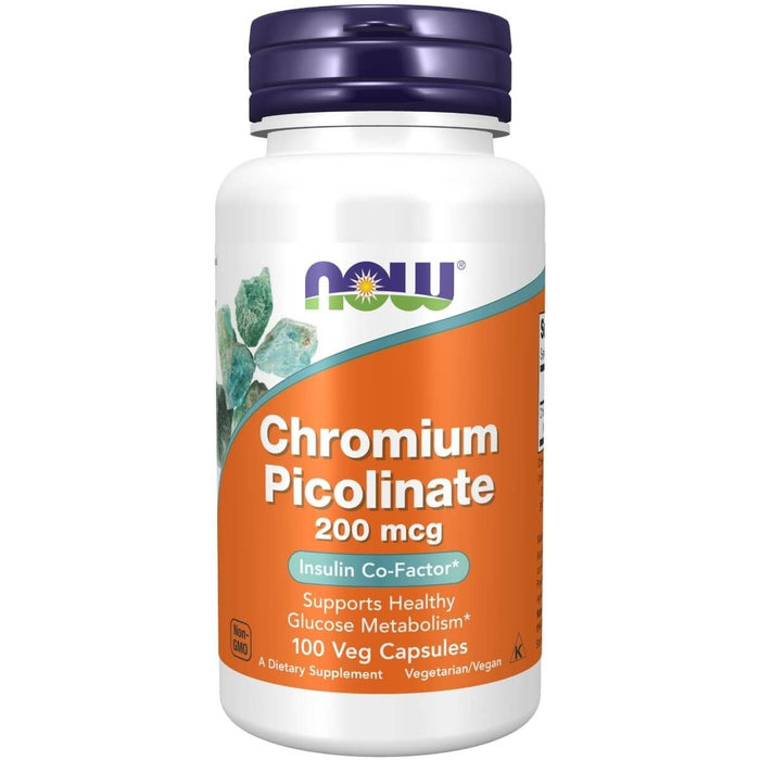 NOW Foods Chromium Picolinate 200 mcg 100 Veg Capsules - Slimming and Weight Management at MySupplementShop by NOW Foods