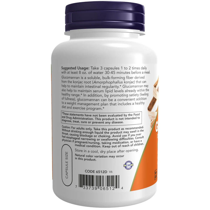 NOW Foods Glucomannan 575 mg 180 Veg Capsules | Premium Supplements at MYSUPPLEMENTSHOP