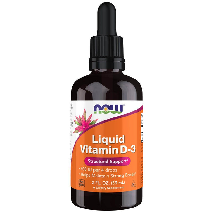 NOW Foods Liquid Vitamin D-3 2oz (59ml) - Vitamins & Minerals at MySupplementShop by NOW Foods