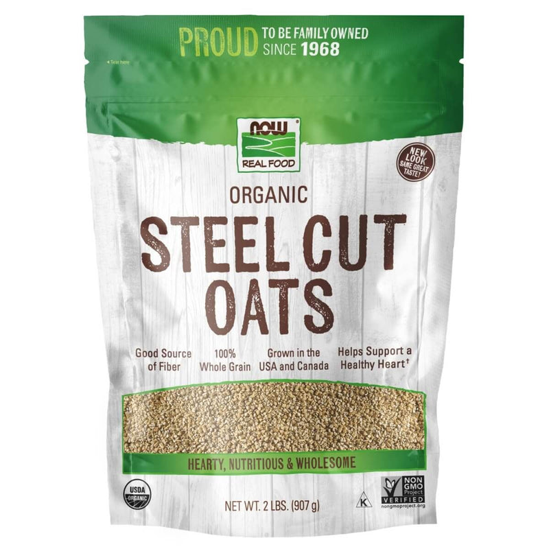 NOW Foods Organic Steel Cut Oats 2lbs | Premium Supplements at MYSUPPLEMENTSHOP