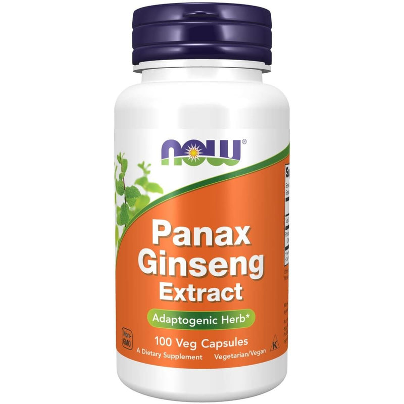 NOW Foods Panax Ginseng Extract 500 mg 100 Veg Capsules | Premium Supplements at MYSUPPLEMENTSHOP