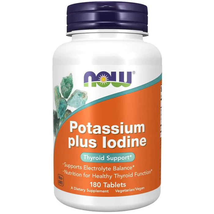 NOW Foods Potassium plus Iodine - 180 tabs