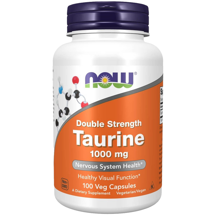 NOW Foods Taurine, Double Strength 1,000 mg 100 Veg Capsules