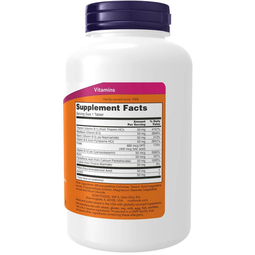 NOW Foods Vitamin B-50 mg 250 Tablets | Premium Supplements at MYSUPPLEMENTSHOP