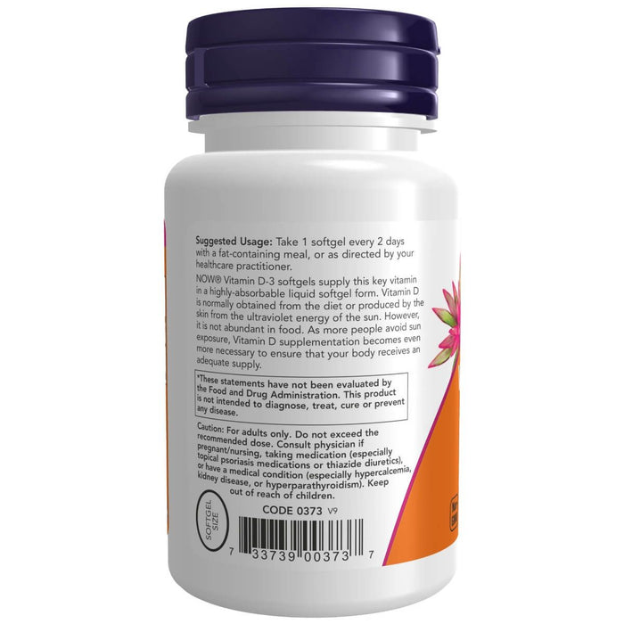 NOW Foods Vitamin D-3 5,000 IU 240 Softgels | Premium Supplements at MYSUPPLEMENTSHOP