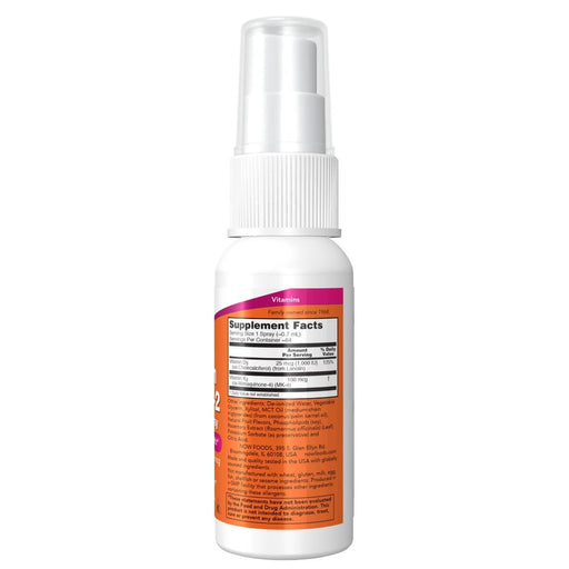 NOW Foods Vitamin D-3 &amp; K-2 Liposomal Spray 1,000 IU/100 mcg 2oz | Premium Supplements at MYSUPPLEMENTSHOP